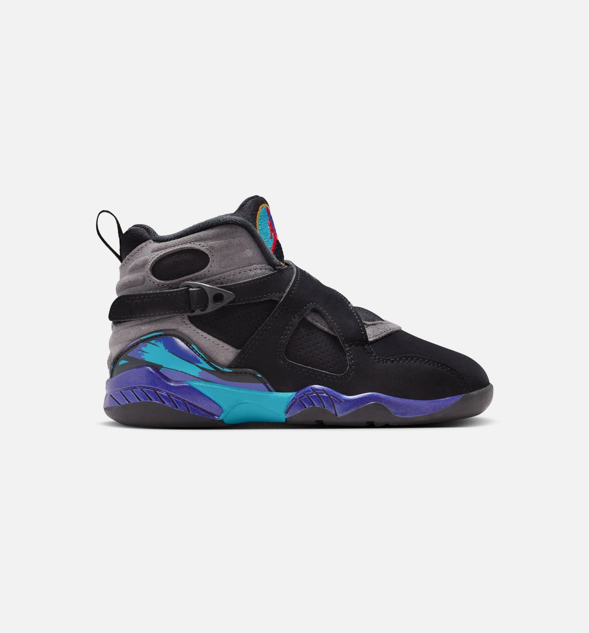 Air Jordan 8 Retro Aqua Preschool Lifestyle Shoe - Black/Multi Color/Bright Concord/Multi Color