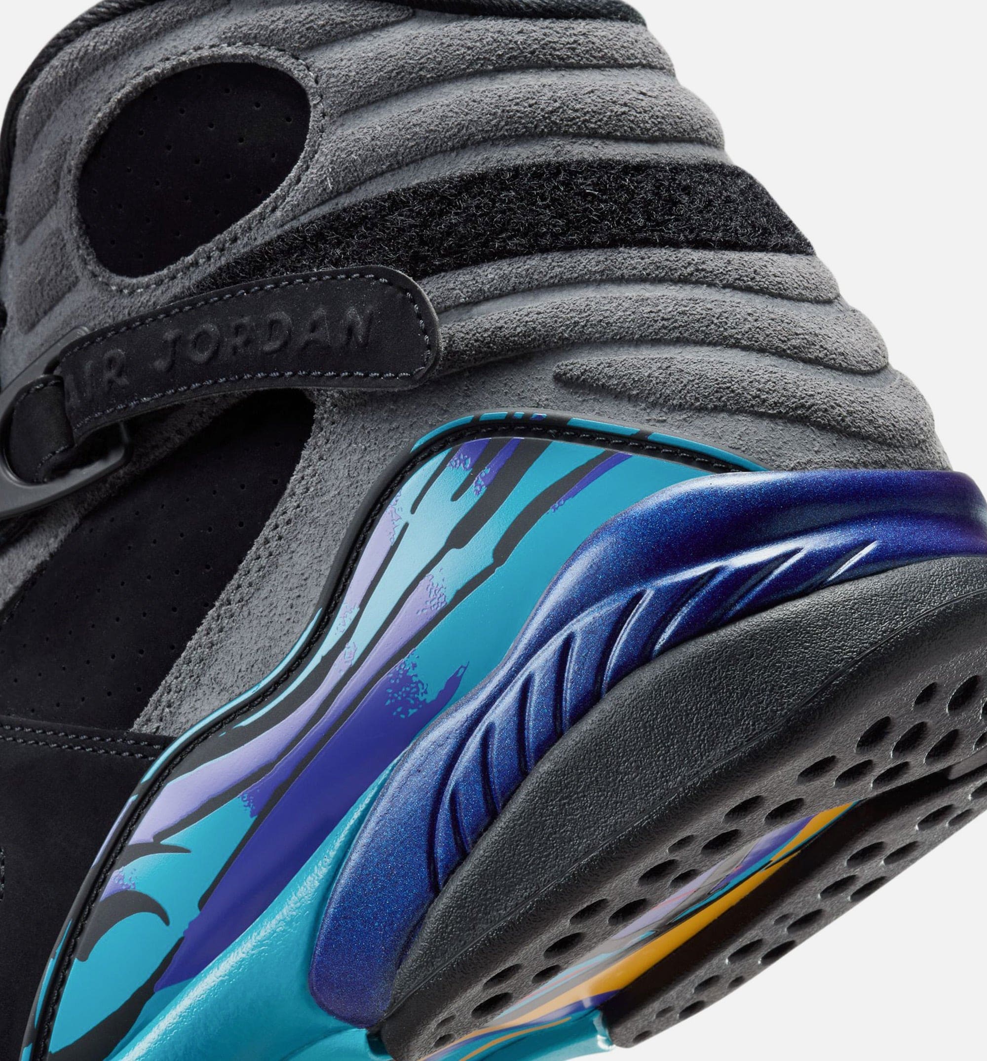 Air Jordan 8 Retro Aqua Mens Lifestyle Shoe - Black/Multi Color/Bright Concord/Multi Color