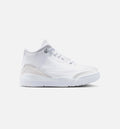 Air Jordan 3 Retro White and Silver Preschool Lifestyle Shoe - White/Metallic Silver Free Shipping