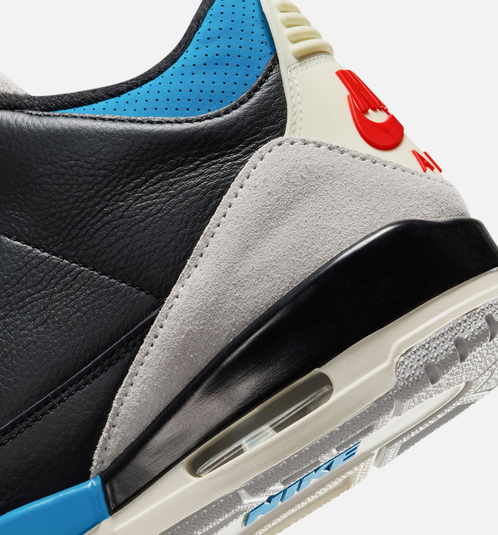 Air Jordan 3 Retro OG Rare Air Mens Lifestyle Shoe - Black/Chile Red/Neutral Grey