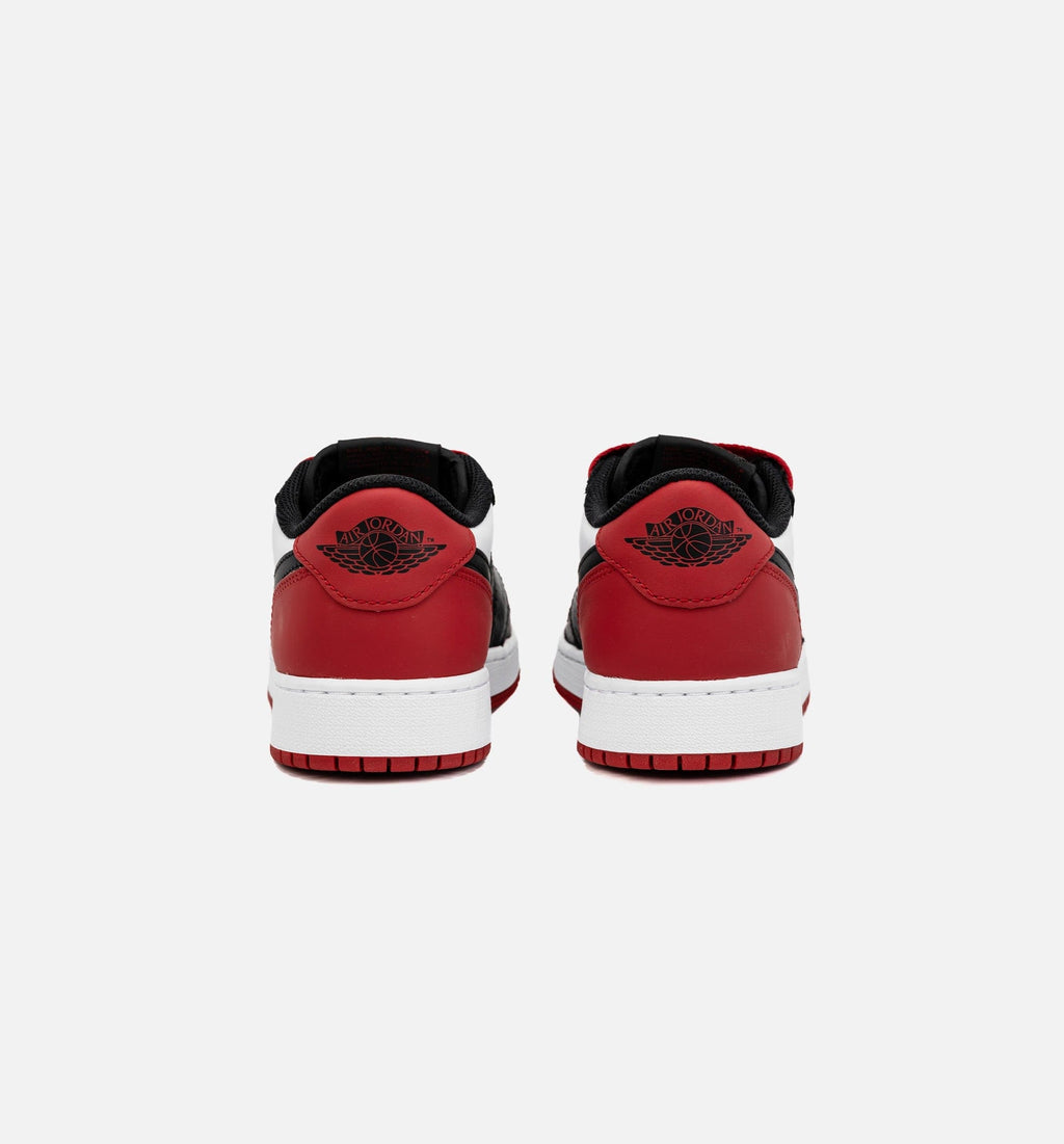 Air Jordan 1 Retro Low OG Black Toe Grade School Lifestyle Shoe - White/Red