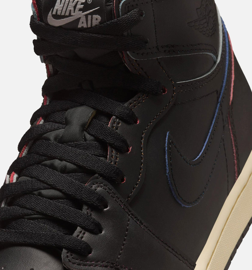Air Jordan 1 Retro High OG Black and Muslin Mens Lifestyle Shoe - Black/Black/Muslin