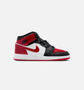 Air Jordan 1 Mid Grade School Lifestyle Shoe - Black/Varsity Red/White