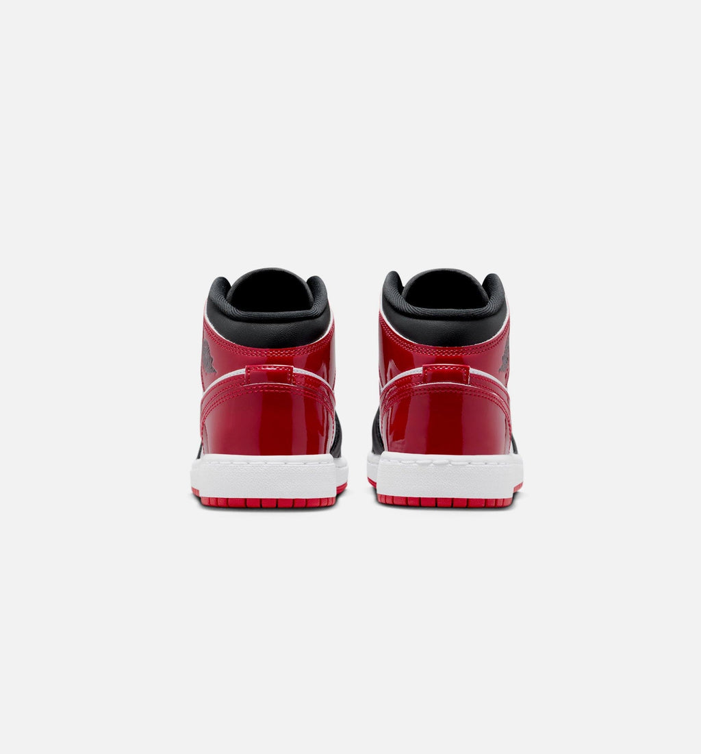 Air Jordan 1 Mid Grade School Lifestyle Shoe - Black/Varsity Red/White